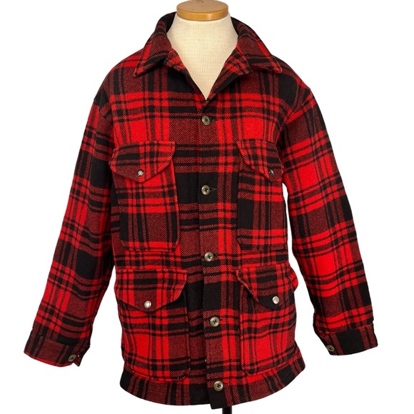Pendleton 100% Virgin Wool Cruiser Hunting Jacket in Red and Black Plaid Medium - Picture 1 of 11